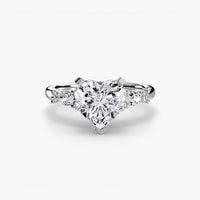BW James Jewelers setting 9K White Gold / Heart The Floral Accent Solitaire