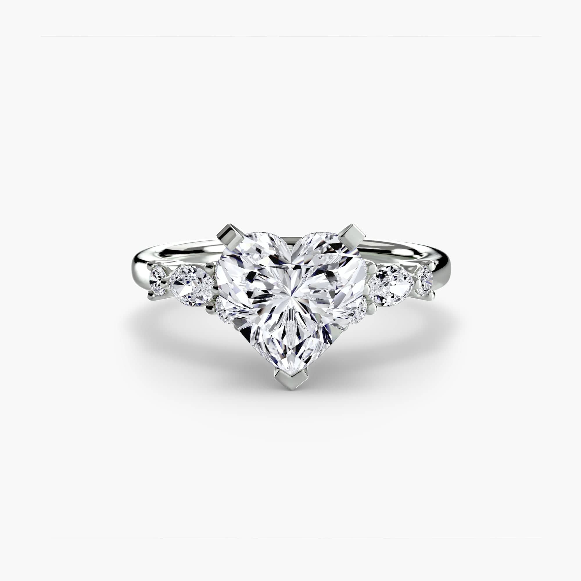 BW James Jewelers setting 9K White Gold / Heart The Floral Accent Solitaire
