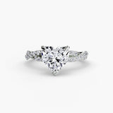 BW James Jewelers setting 9K White Gold / Heart The Twisted Pavé Solitaire