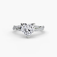 BW James Jewelers setting 9K White Gold / Heart The Twisted Pavé Solitaire