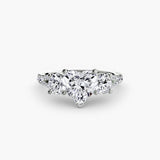 BW James Jewelers setting 9K White Gold / Heart Three-Stone with Pavé Band 3