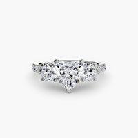 BW James Jewelers setting 9K White Gold / Heart Three-Stone with Pavé Band 3