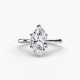 BW James Jewelers setting 9K White Gold / Marquise Solitaire ring 1