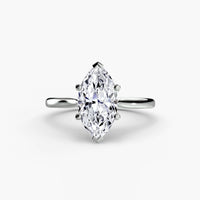 BW James Jewelers setting 9K White Gold / Marquise Solitaire ring 1