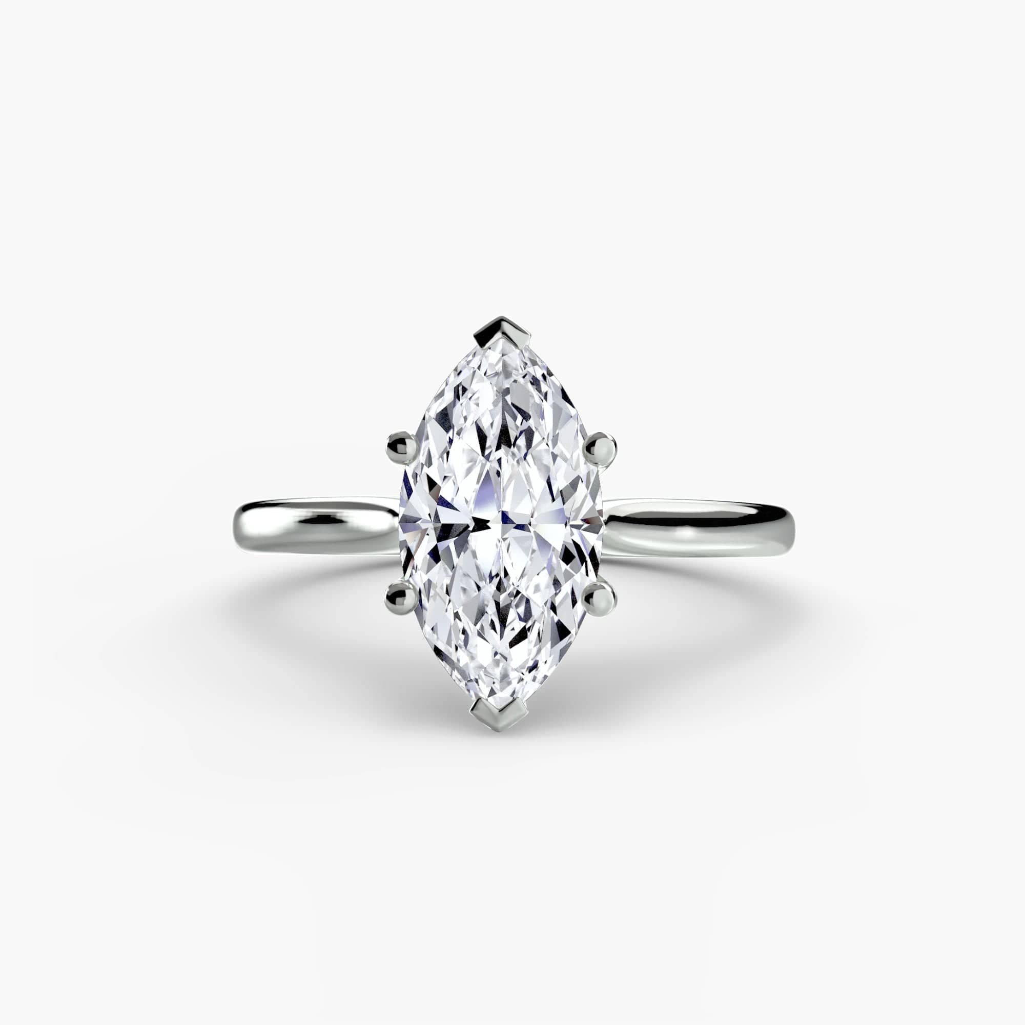 BW James Jewelers setting 9K White Gold / Marquise Solitaire ring 1