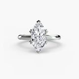 BW James Jewelers setting 9K White Gold / Marquise Solitaire ring 2