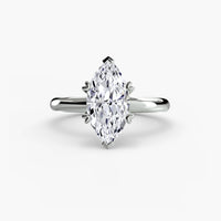 BW James Jewelers setting 9K White Gold / Marquise Solitaire ring 2