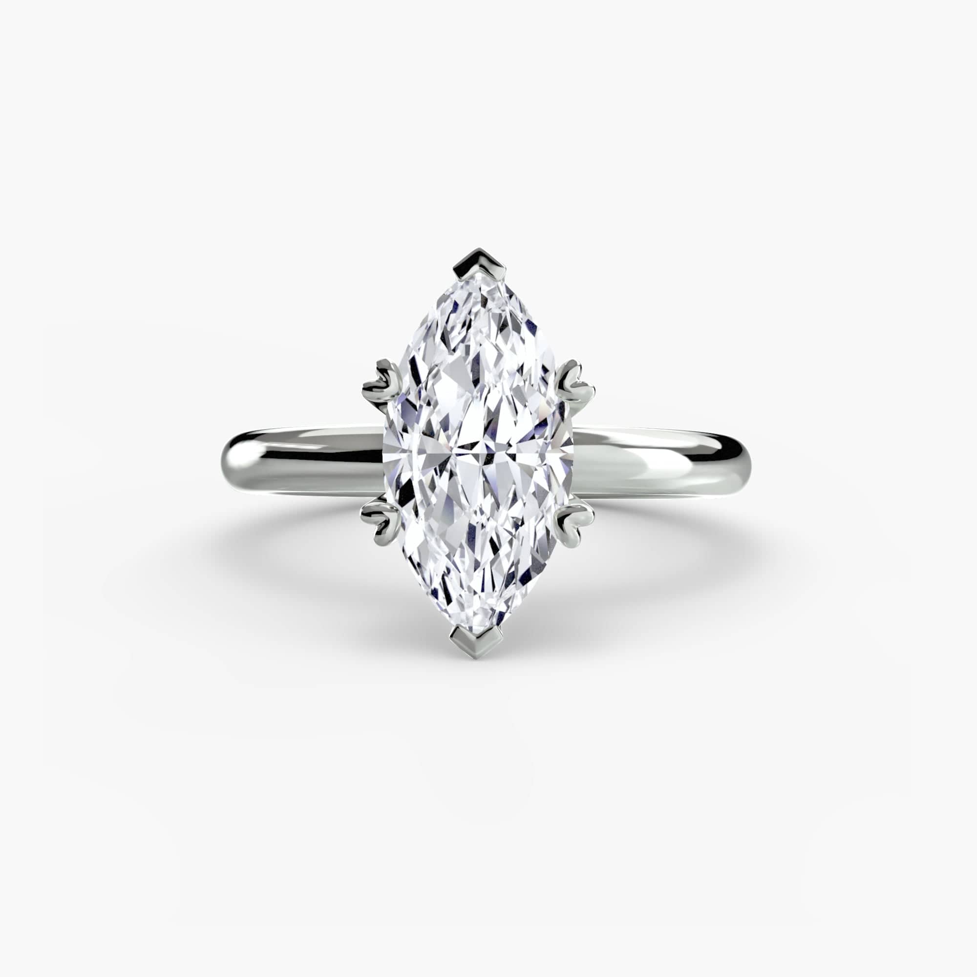 BW James Jewelers setting 9K White Gold / Marquise Solitaire ring 2