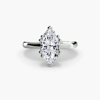 BW James Jewelers setting 9K White Gold / Marquise Solitaire ring 5