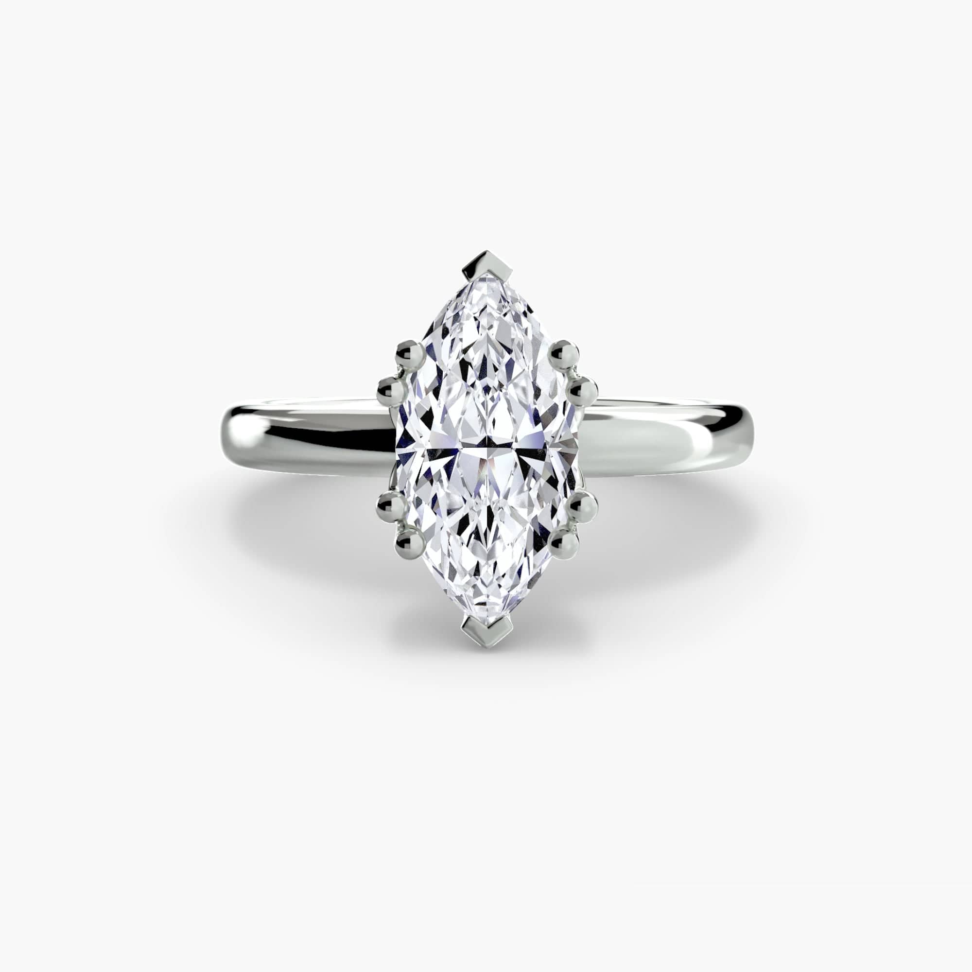 BW James Jewelers setting 9K White Gold / Marquise Solitaire ring 5