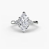 BW James Jewelers setting 9K White Gold / Marquise Solitaire with Cluster Shoulders 2