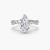 BW James Jewelers setting 9K White Gold / Marquise Solitaire with Eternity Pavé