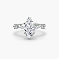 BW James Jewelers setting 9K White Gold / Marquise Solitaire with Eternity Pavé