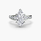 BW James Jewelers setting 9K White Gold / Marquise Solitaire with Pavé 2