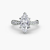 BW James Jewelers setting 9K White Gold / Marquise Solitaire with Pavé 3