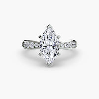 BW James Jewelers setting 9K White Gold / Marquise Solitaire with Pavé 3