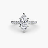 BW James Jewelers setting 9K White Gold / Marquise Solitaire with Pavé 6