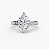 BW James Jewelers setting 9K White Gold / Marquise Solitaire with Pavé 7