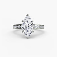 BW James Jewelers setting 9K White Gold / Marquise Solitaire with Pavé 7