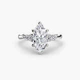 BW James Jewelers setting 9K White Gold / Marquise Solitaire with Shoulder Accents 2