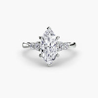 BW James Jewelers setting 9K White Gold / Marquise Solitaire with Shoulder Accents 2