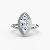 BW James Jewelers setting 9K White Gold / Marquise The Bezel Set Solitaire