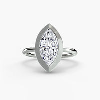 BW James Jewelers setting 9K White Gold / Marquise The Bezel Set Solitaire