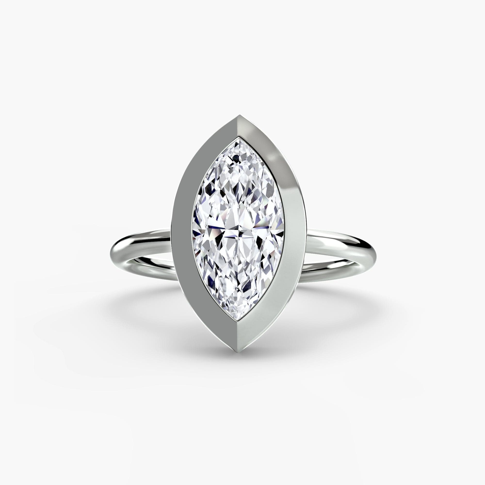 BW James Jewelers setting 9K White Gold / Marquise The Bezel Set Solitaire