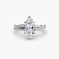 BW James Jewelers setting 9K White Gold / Marquise The Emerald Twist Pavé Ring