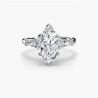 BW James Jewelers setting 9K White Gold / Marquise The Floral Accent Solitaire