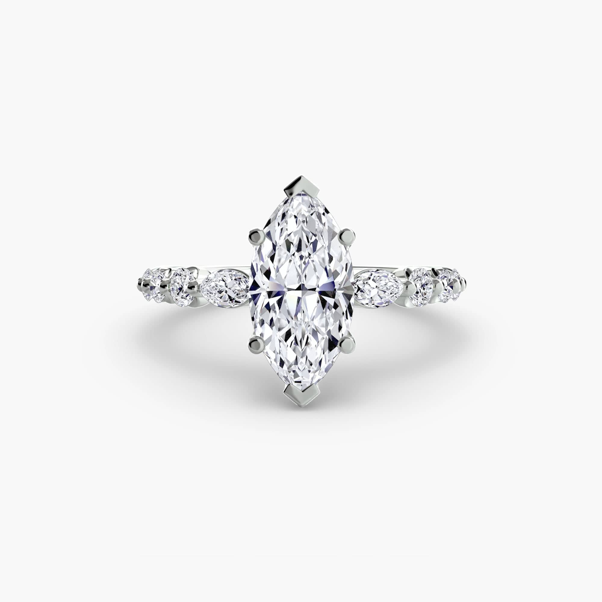 BW James Jewelers setting 9K White Gold / Marquise The Tiered Accent Ring