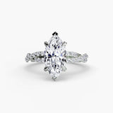 BW James Jewelers setting 9K White Gold / Marquise The Twisted Pavé Solitaire