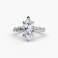 BW James Jewelers setting 9K White Gold / Marquise The Twisted Pavé Solitaire