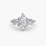 BW James Jewelers setting 9K White Gold / Marquise Three-Stone with Pavé Band 3