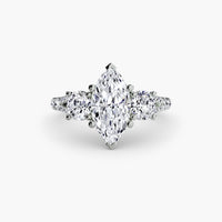 BW James Jewelers setting 9K White Gold / Marquise Three-Stone with Pavé Band 3