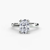 BW James Jewelers setting 9K White Gold / Oval Solitaire ring 2