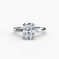 BW James Jewelers setting 9K White Gold / Oval Solitaire ring 2
