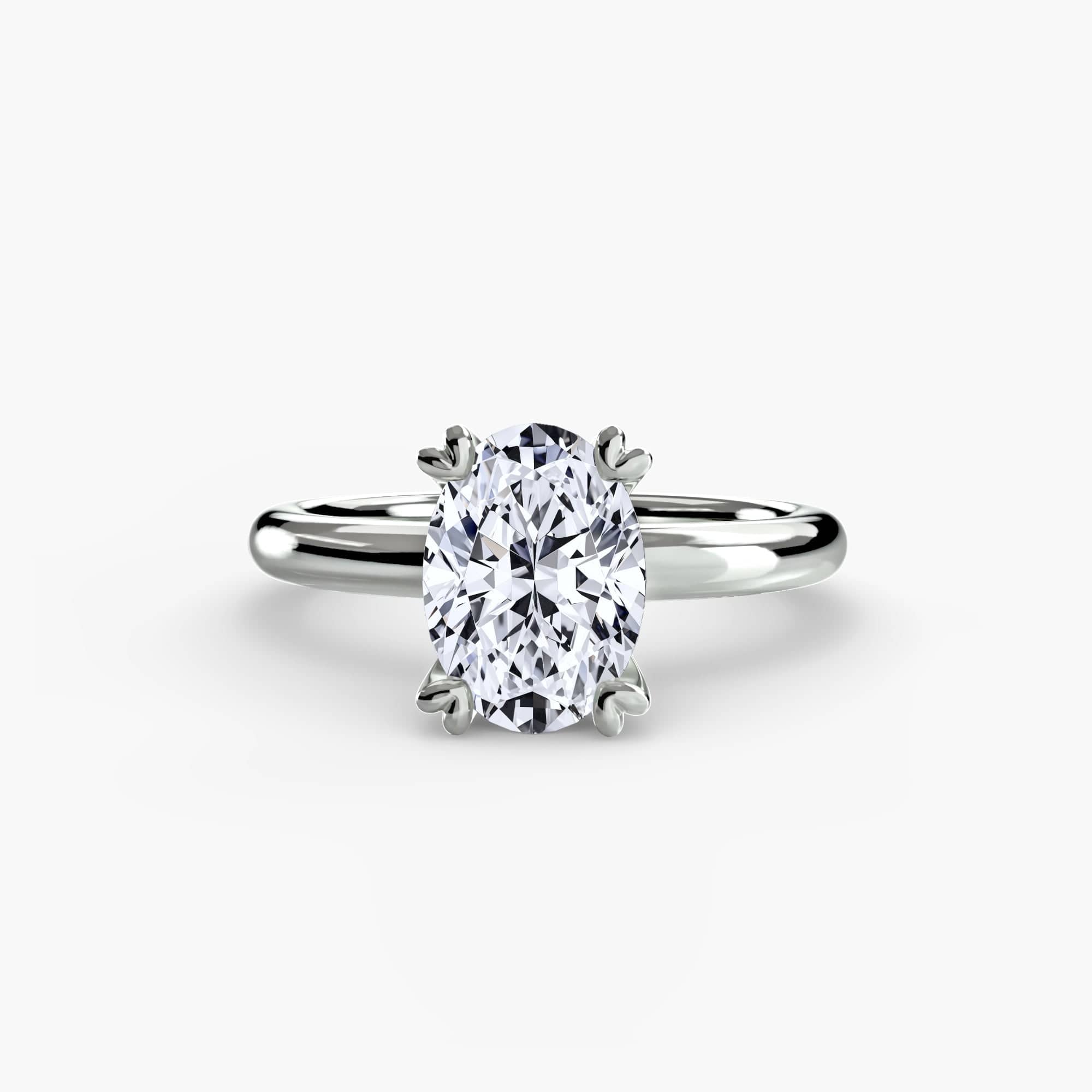 BW James Jewelers setting 9K White Gold / Oval Solitaire ring 2