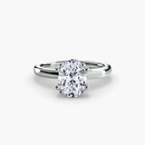 BW James Jewelers setting 9K White Gold / Oval Solitaire ring 5