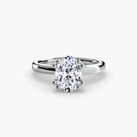 BW James Jewelers setting 9K White Gold / Oval Solitaire ring 5