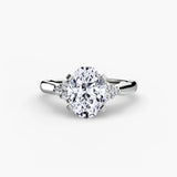 BW James Jewelers setting 9K White Gold / Oval Solitaire with Cluster Shoulders 2