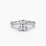 BW James Jewelers setting 9K White Gold / Oval Solitaire with Eternity Pavé
