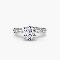 BW James Jewelers setting 9K White Gold / Oval Solitaire with Eternity Pavé