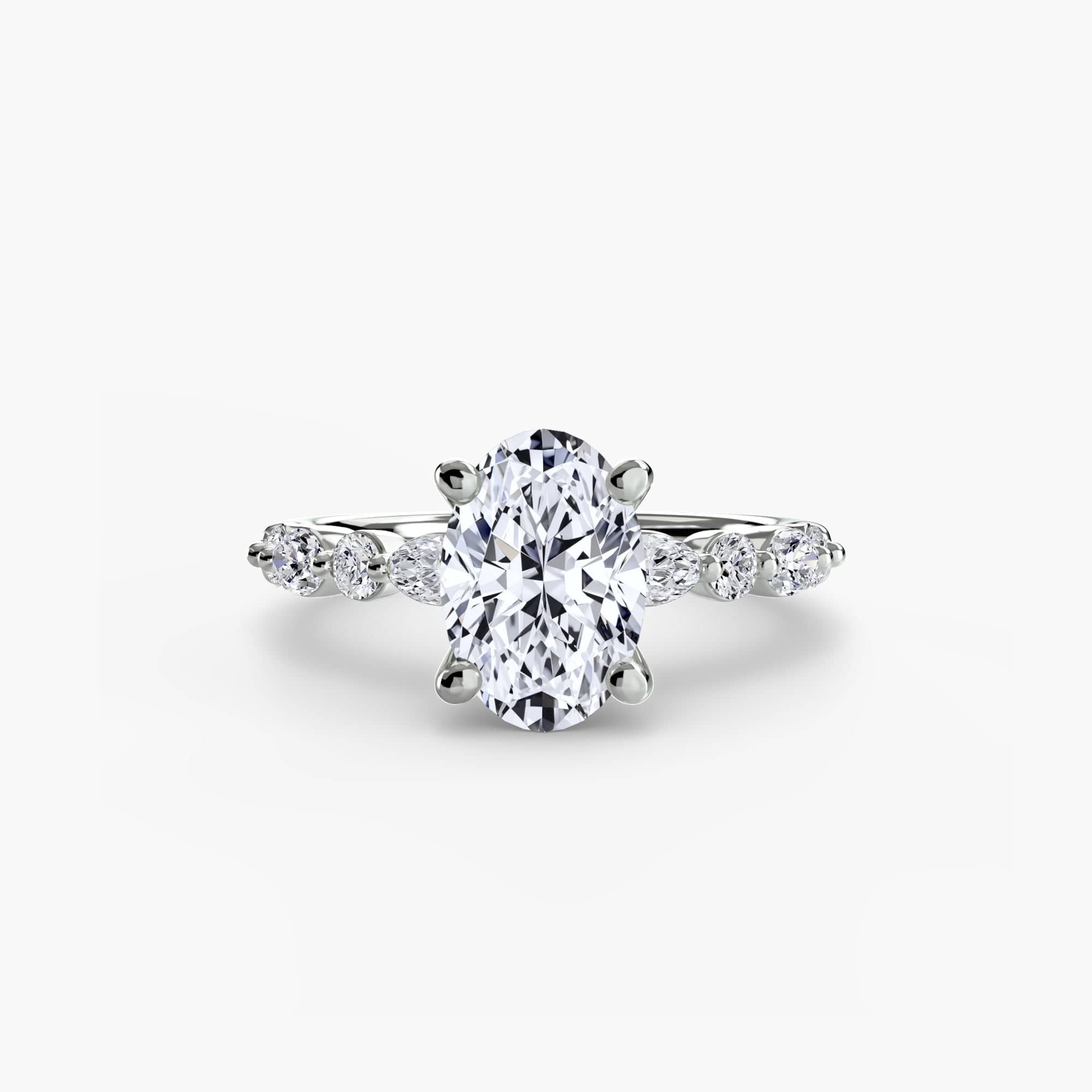 BW James Jewelers setting 9K White Gold / Oval Solitaire with Eternity Pavé 2