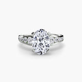 BW James Jewelers setting 9K White Gold / Oval Solitaire with Pavé 2