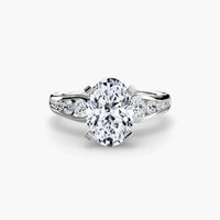BW James Jewelers setting 9K White Gold / Oval Solitaire with Pavé 2