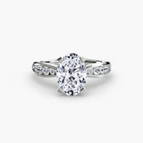 BW James Jewelers setting 9K White Gold / Oval Solitaire with Pavé 3