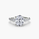 BW James Jewelers setting 9K White Gold / Oval Solitaire with Pavé 4