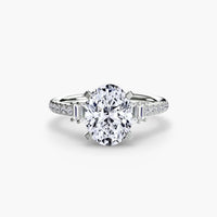BW James Jewelers setting 9K White Gold / Oval Solitaire with Pavé 4