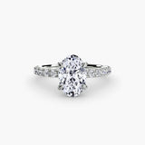 BW James Jewelers setting 9K White Gold / Oval Solitaire with Pavé 6